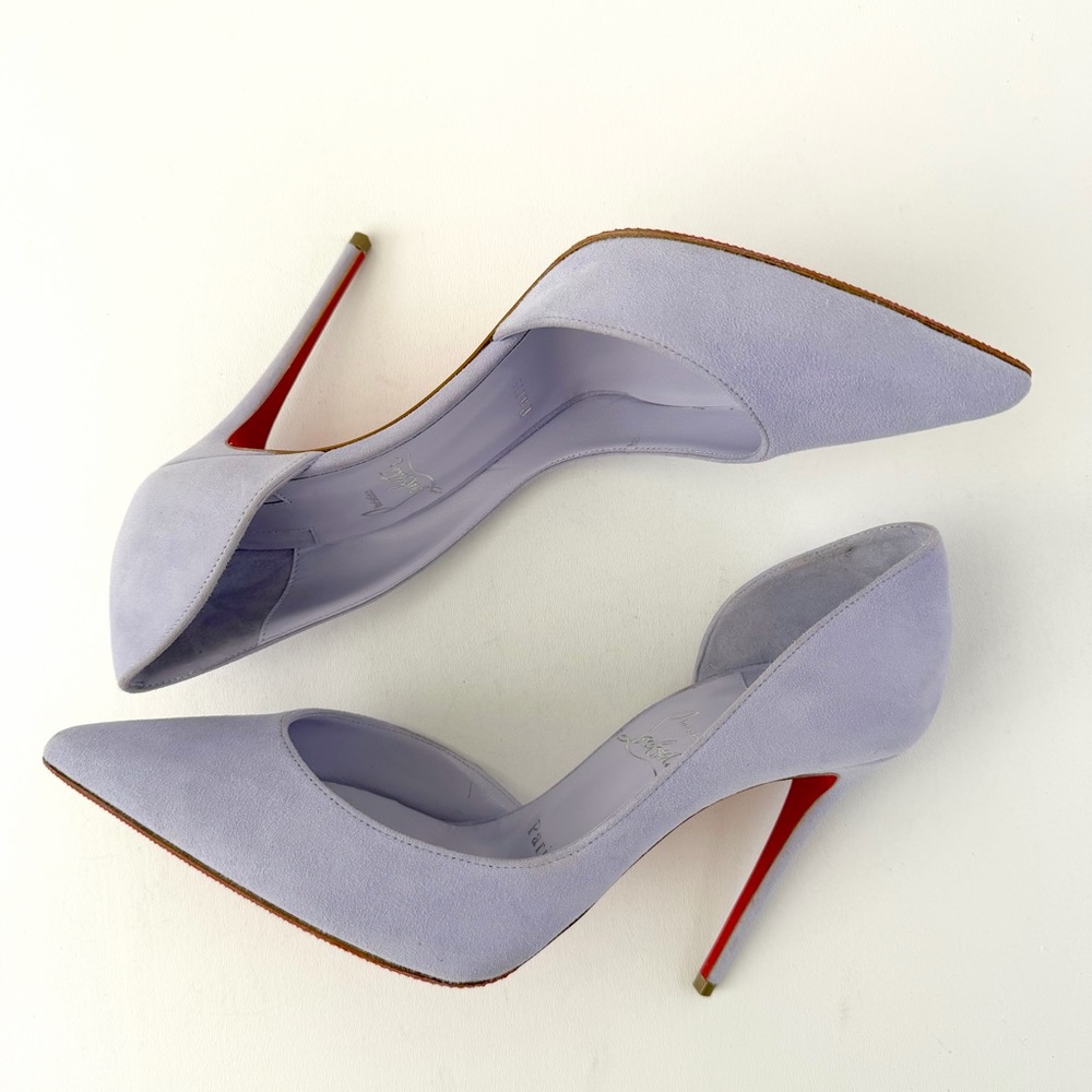 CHRISTIAN LOUBOUTIN | Iriza 100 Lilac Skylight Suede d’Orsay Pumps EU 39.5 - Picture 4 of 15